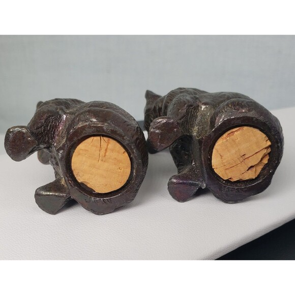 Vintage 1960's Bear Cub Shaped Metal Salt & Pepper Shakers Grizzly Japan - Picture 9 of 12